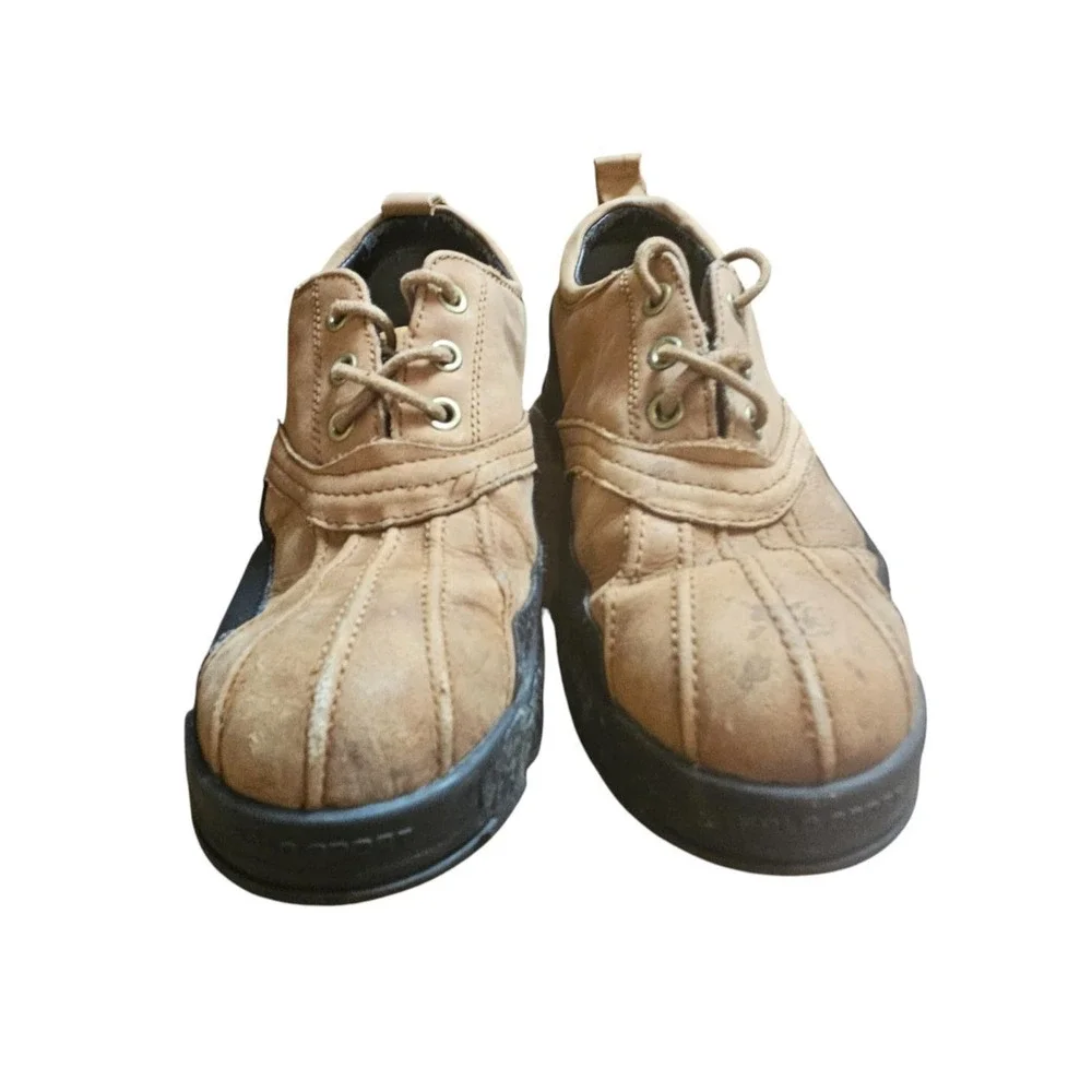 Polo Sport Ralph Lauren Mens Leather Lace Up Duck‎ Boots SZ 8 Low Top 90s Y2K